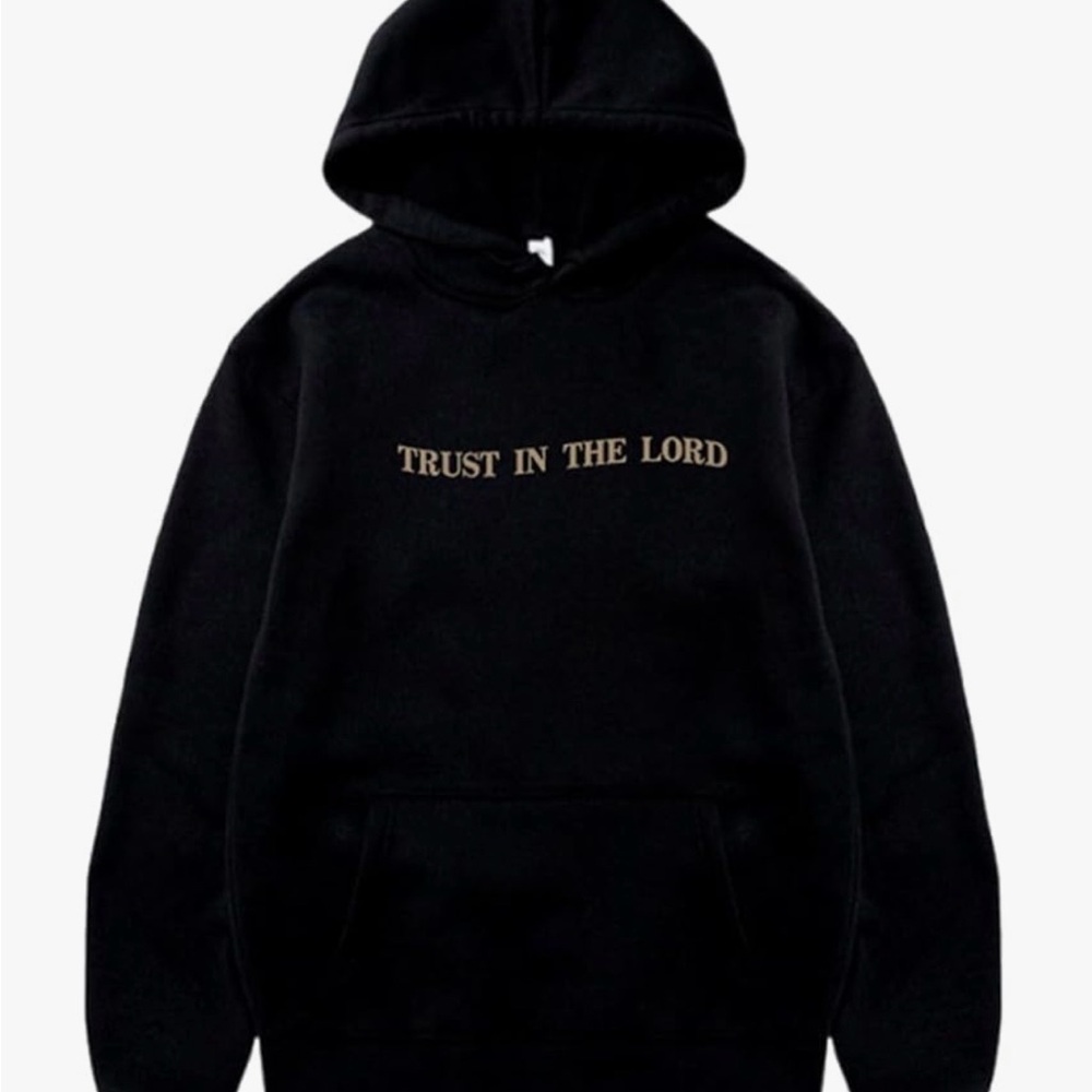 Black Hoodie with Gold Text